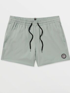 Volcom washed pale green black drawstring shorts size XL
